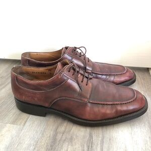 Santoni Nuvola Reddish Brown Leather Dress Shoes Men’s 9.5 - Made in Italy